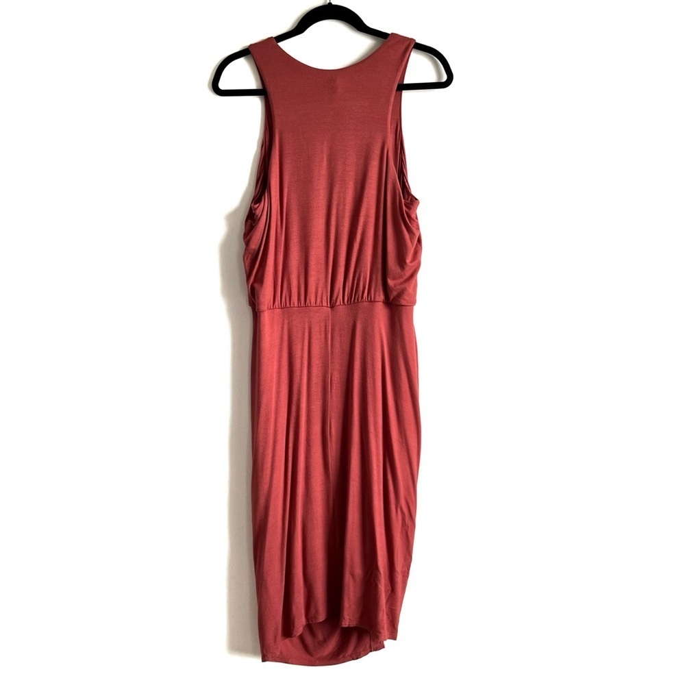 NWT Evereve Allison Joy Marsala Sutton Rouched Dress Size Large - Picture 3 of 9
